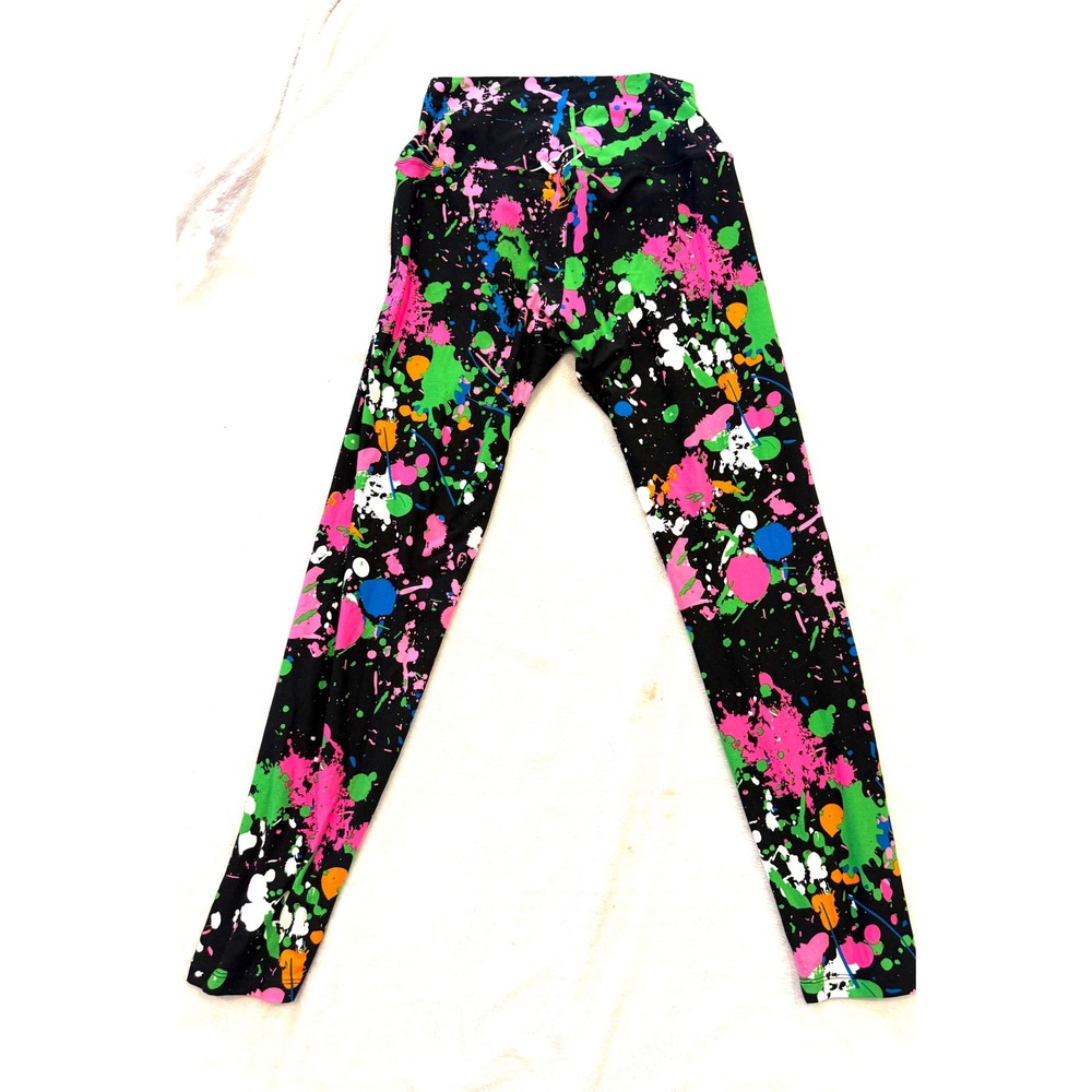 Sissycos Neon Fusion Splash Paint Splatter Leggings XL High Waist SW5010R-A03-XL - Picture 4 of 6